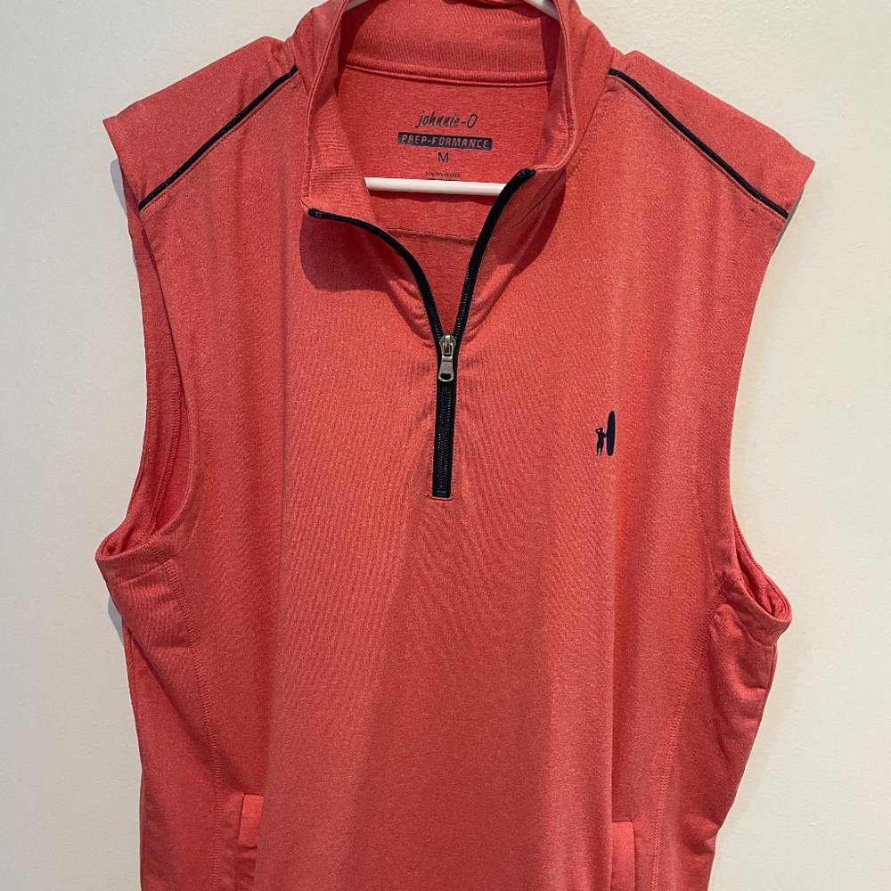 Johnnie-O Washed Red 3/4 Pullover Vest